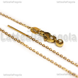 Collana in Acciaio Inox Dorato maglia ovale scorrevole 2x1.5x0.4mm 45cm