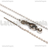 Collana in Acciaio Inox maglia ovale scorrevole 2x1.5x0.4mm 45cm