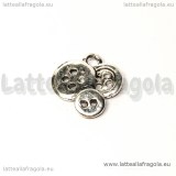 Charm Bottoni in metallo argento antico 15x14mm