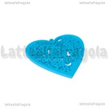 Cuore filigrana in legno colorato azzurro 45x44mm
