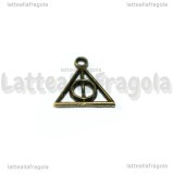 Charm Doni della morte Harry Potter in metallo color bronzo 13x12mm