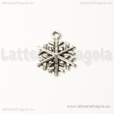 Ciondolo fiocco di neve in metallo argento antico 20x15mm