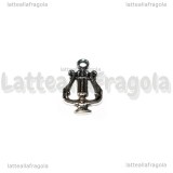 Charm Arpa in metallo argento antico 15x9mm