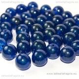 Perla in vetro blu glossy 10mm