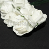 12 Rose Bianche in carta diametro 1cm