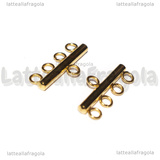 Coppia Connettori in Acciaio Inox Dorato per quadruplo filo 9x20x2.5mm
