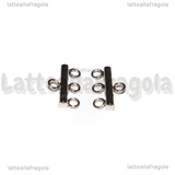 Coppia Connettori in Acciaio Inox per triplo filo 9x15x2.5mm
