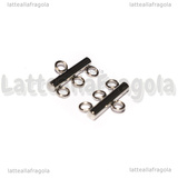 Coppia Connettori in Acciaio Inox per triplo filo 9x15x2.5mm
