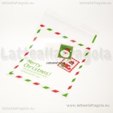 10 Bustine in plastica con chiusura adesiva  Cartolina Merry Christmas 13.9x9.9cm