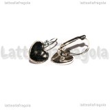 Coppia Monachelle Cuore chiuse in metallo silver plated per 12mm