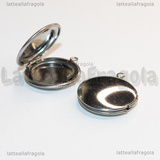 Ciondolo Tondo Apribile Filigranato in Acciaio Inox 23x20x5.5mm