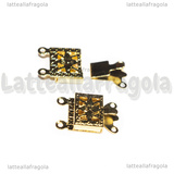 Chiusura Filigranata a 2 Fili in Acciaio Inox Dorato 21.5x7x4mm