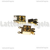Chiusura Filigranata a 2 Fili in Acciaio Inox Dorato 21.5x7x4mm