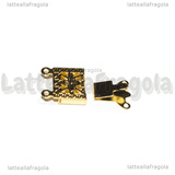 Chiusura Filigranata a 2 Fili in Acciaio Inox Dorato 21.5x7x4mm