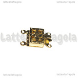 Chiusura Filigranata a 2 Fili in Acciaio Inox Dorato 21.5x7x4mm