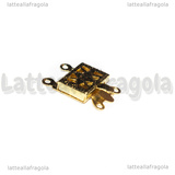 Chiusura Filigranata a 2 Fili in Acciaio Inox Dorato 21.5x7x4mm