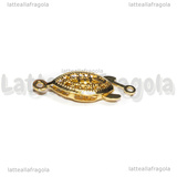 Chiusura Filigranata in Acciaio Inox Dorato 21.5x7x4mm