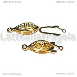 Chiusura Filigranata in Acciaio Inox Dorato 21.5x7x4mm
