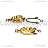 Chiusura Filigranata in Acciaio Inox Dorato 21.5x7x4mm