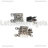 Chiusura Filigranata a 2 Fili in Acciaio Inox 21.5x7x4mm