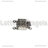 Chiusura Filigranata a 2 Fili in Acciaio Inox 21.5x7x4mm