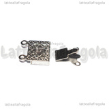 Chiusura Filigranata a 2 Fili in Acciaio Inox 21.5x7x4mm