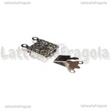Chiusura Filigranata a 2 Fili in Acciaio Inox 21.5x7x4mm