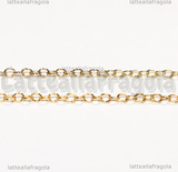 50cm Catena Maglia ovale in Ottone placcato Oro 18K 2.5x2x0.4mm