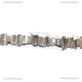 Filo Chips Madreperla Marrone Striato 6.2x6.2x1.32mm 38.5cm