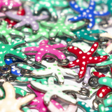 3 Charms Stelle Marine in Acciaio Inox smaltato 10.5x10mm