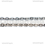 Collana in Acciaio Inox maglia ovale 4x3mm 75cm