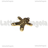 Ciondolo Gingerbread in Acciaio Inox Dorato 20x16x1mm