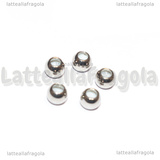5 Sferette in Acciaio Inox interno in silicone 4x3.3mm