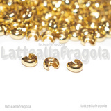 10 Coprischiaccini in Acciaio Inox Dorato 4x3.5x2.5mm