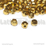 5 Sferette Sfaccettate in Acciaio Inox Dorato 4.8x4.3x4.3mm