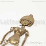 Corpo 3D bambolina in metallo color bronzo con testa 102x18mm