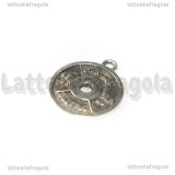 Charm Disco per bilanciere in metallo argento antico 21x17mm