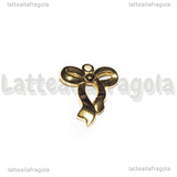 Ciondolo Fiocco in Acciaio Inox Dorato 19x15mm