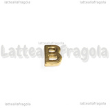Spaziatore Lettera B in Acciaio Inox dorato placcato Oro 18K 9.5x7.5x3mm