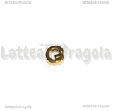 Spaziatore Lettera G in Acciaio Inox dorato placcato Oro 18K 9.5x9x3mm