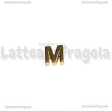 Spaziatore Lettera M in Acciaio Inox dorato placcato Oro 18K 9.5x9x3mm