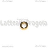 Spaziatore Lettera O in Acciaio Inox dorato placcato Oro 18K 9.5x9x3mm
