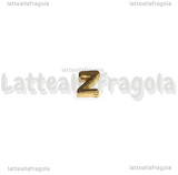 Spaziatore Lettera Z in Acciaio Inox dorato placcato Oro 18K 9.5x7.5x3mm