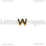 Spaziatore Lettera W in Acciaio Inox dorato placcato Oro 18K 9.5x12x3mm