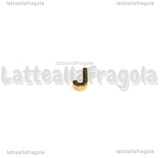 Spaziatore Lettera J in Acciaio Inox dorato placcato Oro 18K 9.5x8x3mm