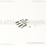 Charm Mano Handmade in metallo argento antico 13x12mm