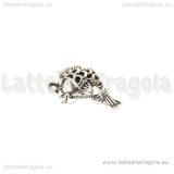 Charm Pesce in metallo argento antico 20x12mm