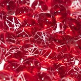 5 Perle in Vetro Rosso Fantasia Schizzi 8mm
