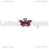 Ciondolo Farfalla in Acciaio Inox smaltato Amaranto 9x7.5mm