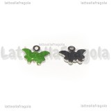 Ciondolo Farfalla in Acciaio Inox smaltato Verde 9x7.5mm